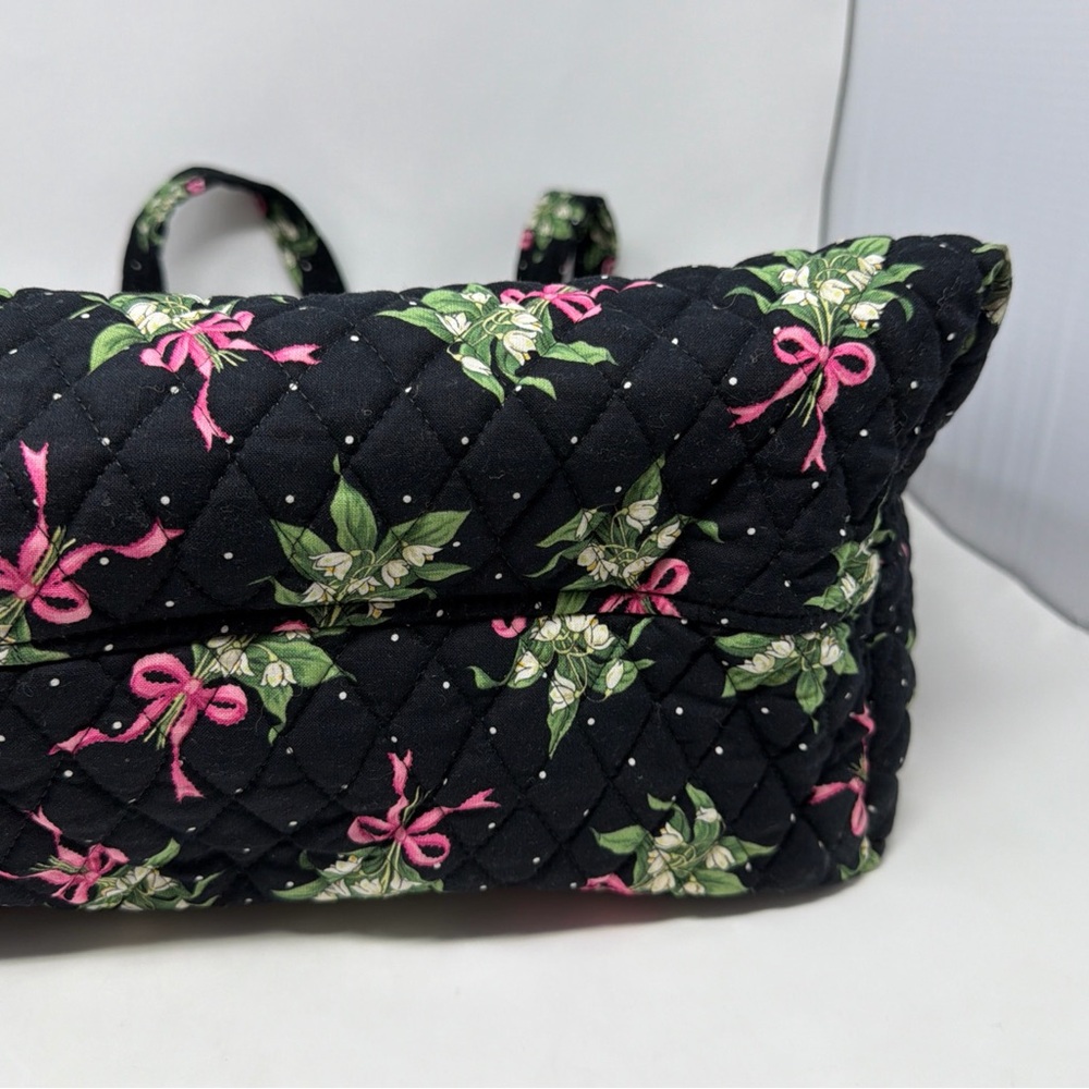 Vera Bradley New Hope Breast Cancer Vintage Tote Black Pink Green READ - Picture 15 of 15